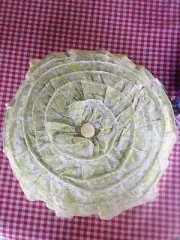 Cynthia Rowley Round Ruffled Throw/ Decorative Pillow Yellow Green NWOT