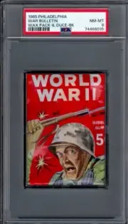 1965 Philadelphia World War 2 Bulletin Wax Pack Graded PSA 8