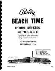 BALLY BEACH TIME [BINGO] PINBALL MACHINE MANUAL - NEW!