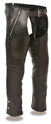 Men's Naked Leather Chap w/ Removable Thermal Liner, Thigh Stretch and 4 Pockets