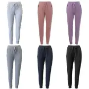 Women's Track Pants Soft Fleece Slim Cuff w Zipped Pockets Ladies Trackies Basic