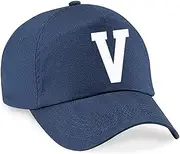 [4sold] Casual 100% Cotton Breathable Alphabet A-Z Navy Blue Caps White Letter Hat Hats Unisex Boys Girls Cap Baseball Kids Cap Letter