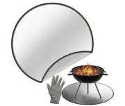 36'' Round Fireproof Mat Outdoor Camping BBQ Under Fire Pit Mat Deck Protector