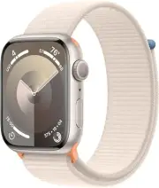 Apple Watch Series 9 GPS 45mm Starlight Case with Starlight Sport Loop ECG Apps