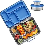AOHEA Stainless Steel Bento Box Kids, Kids Metal Bento Lunch Box BPA Free Lunch Box Containers 304 Stainless Steel Bento Box for School and Office(Bule)