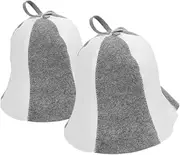 DEARMAMY 2pcs Felt Sauna Hat For Women And Men Wool Felt Sauna Hat Soft For Sauna Bathing Home Decor Unisex Sauna Cap Sauna Accessories Hair Protection