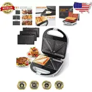 Compact Electric Sandwich Grill with Non-Stick Plates and Cool Touch Handle