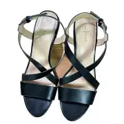 Cole Haan Coke Hahn Wedge Sandals Black Size 8B
