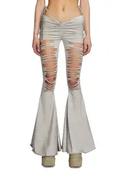 [DARKER WAVS] Echo Ecru V-Cut Cut-Out Bell Bottoms