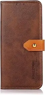 [YukeTop] Case for Oppo A57 4G, PU Leather Flip Folio Wallet Cover, with Card Slots, Case Cover for Oppo A57 4G.(Brown)