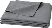 BESTOUCH Flat Sheet Only 100% Washed Cotton Linen Feel Wrinkle-Free, Fade-Resistant, Stain-Resistant, Bed Top Sheet, Solid Quiet Shade Grey Queen