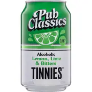 Tinnies Pub Classics Alcoholic Lemon Lime Bitters Can 330mL