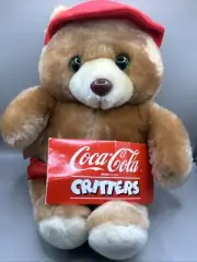 Vintage 1988 Coca-Cola Cody the Bear Critters Window Clinger Plush Toy