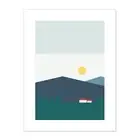 Geometric Shapes Highland Scotland Home Hills Sun Scottish Canvas Art Print