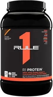Rule1 R1 100% Whey Protein Isolate and Hydrolysate Protein Powder 2.01 Lb, Ch...