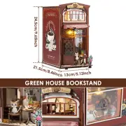 DIY Book Nook 3D Wooden Puzzle Bookshelf Insert Decor with Light DIY Miniature 웃