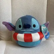 Disney Lilo & Stitch Squishmallow Plush Stitch Life Preserver Swim NWT Tags New