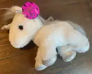 Sparkle Tales Silver White Unicorn Plush Stuffed Animal Aurora 12" NEW #16717