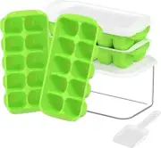 Ice Cube Tray with Lid and Bin 4 Pack Ice Trays for Freezer Easy Ice Pop Out New