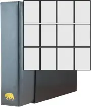 Estate Library Deluxe 4 Q-Ring Large Format Binder for up to 1200 Sports / Tradi