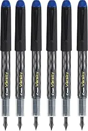 PILOT Varsity Disposable Fountain Pens, Blue Ink, Medium Point, Pack of 6