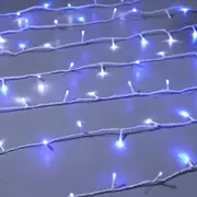 400 BLUE to WHITE Flicker Led Fairy Lights White Cable