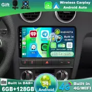 9'' Car Play Android 14 Car Stereo Head Unit For Audi A3 8P 2003-2013 DAB+ QLED (for: Audi)