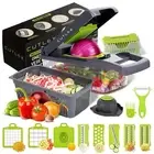 16 in 1 Stainless Steel Vegetable Chopper, Mandoline Slicer, Onion Chopper, F...