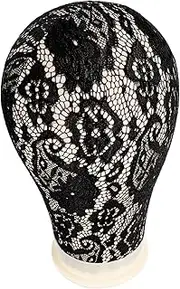 WRITWAA Canvas Block Head Wig Stand Mannequin Head for Wigs Durable Lace Material for Hairstyling Practice Hats Flexible Design