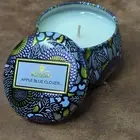 Voluspa Apple Blue Clover Mini Tin Candle 4 oz 25 Hour Burn Time All Natural