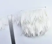 10 Metres White Shredded Goose Feather Fringe Ribbon Edging Trim DIY Craft Decor