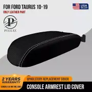 Console Lid Armrest Cover Carbon Fiber for Ford Taurus 2010-2019 Pink Stitch