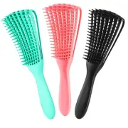 3 Pack Detangler Brush for Natural Hair, Afro America/African Hair Textured 3a t