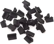 Honbay 30PCS Black Rubber USB Port Cover Anti Dust Protector