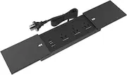 Dual Sliding Cover Power Strip with 3 AU Outlets 2 USB Ports, 1 USB-C, Recessed Charging Station Compact Outlet for Furniture and Desks Flat Power Strip, Flush Mount Desk Charging Station, 2500W