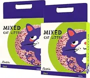 Tofu Mixed Cat Litter,Strong Clumping Cat Litters,Odor Control and Ultra Absorbent Water Bentonite Tofu Cat Litter,Dust-Free (11Pound, Peach)