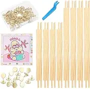 8 PCS Needlepoint Stretcher Bars 2 Sizes Stretcher Bars for Needlework Wooden Canvas Art Supplies with 40 Thumb Tacks for Needlepoint Embroidery Stitch Frame Set Bundle with Crafts