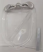 Grainware Lucite Clear Acrylic Divided Serving Tray Golf Themed NEW FREE SHIP