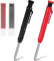 Carpenter Pencils Mechanical Pencils with 12 Refills, Construction Pencil 2 Pack