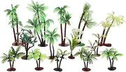 14pcs Exquisite Coconut Tree Model Mini Tree Craftwork Decor Realistic Plant Model Decor