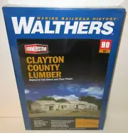 Walthers Cornerstone HO Scale Building CLAYTON COUNTY LUMBER #933-2911 NIB