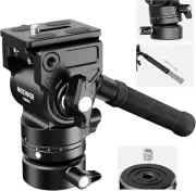 NEEWER Tripod Fluid Head with Leveling Base, Mini Pan Tilt Video Head Mount