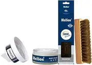 [Helios] Brown Leather Shoe Cream Glass Jar With Applicator (Free Size)