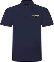 [Lyprerazy] Men's Casual Polo Shirt U.S. Army Retired Embroidered Short Sleeve Golf Polo-Shirt