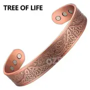 Pure Copper Magnetic Bracelet Arthritis Pain Relief Healing Therapy Tree of Life
