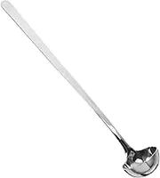 Ciieeo Long Handle Stainless Steel Sauce Spoon Honey Scoop for Condiments Spices and Oil Deep Jars Easy to Clean Mixing Ladle for Cooking and Serving