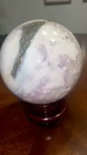 Pink amethyst flower agate Sphere with pyrite 9.8lbs!!