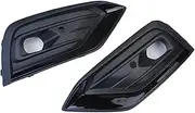 Set Front Bumper Fog Light Grille Fog Strip Cover Trim Black 31455640 31455641 Compatible For VOLVO S60 V60 2019 2020 2021 2022