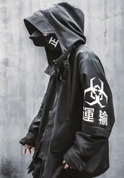 Niepce Techwear Atom Bomb Cyberpunk Windbreaker Urban Hip Hop Hooded Coat Jacket
