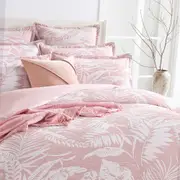 Renee Taylor Palm Tree Jacquard King Quilt Cover w/ Pillowcases Bedding Set Clay